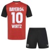 Virallinen Fanipaita + Shortsit Bayer 04 Leverkusen Florian Wirtz 10 Kotipelipaita 2024-25 - Lasten